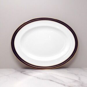 Vintage Coalport Bone China Blue Wheat Large 14" Serving Platter